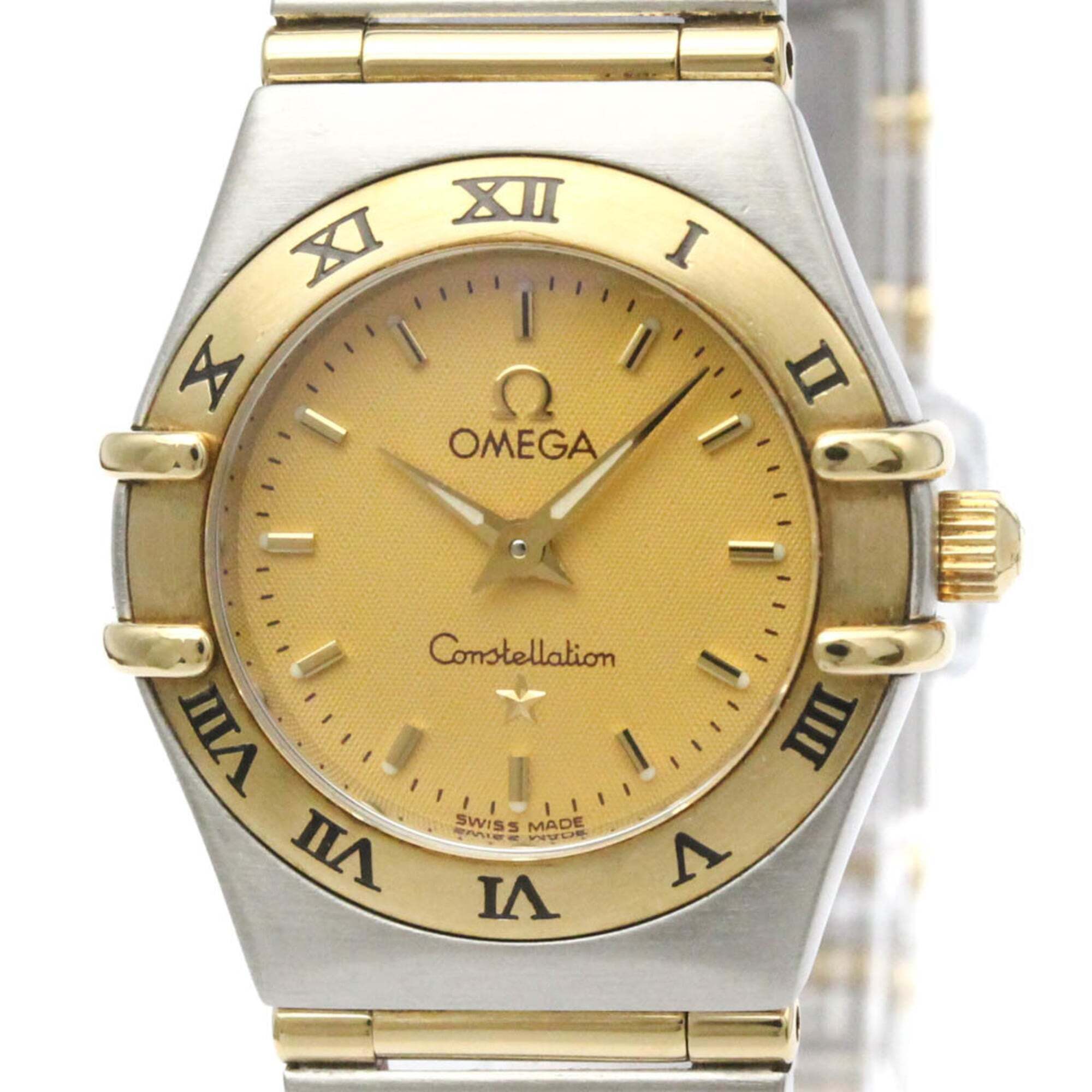 Omega Constellation 18k Gold Steel Quartz Ladies Watch 126210